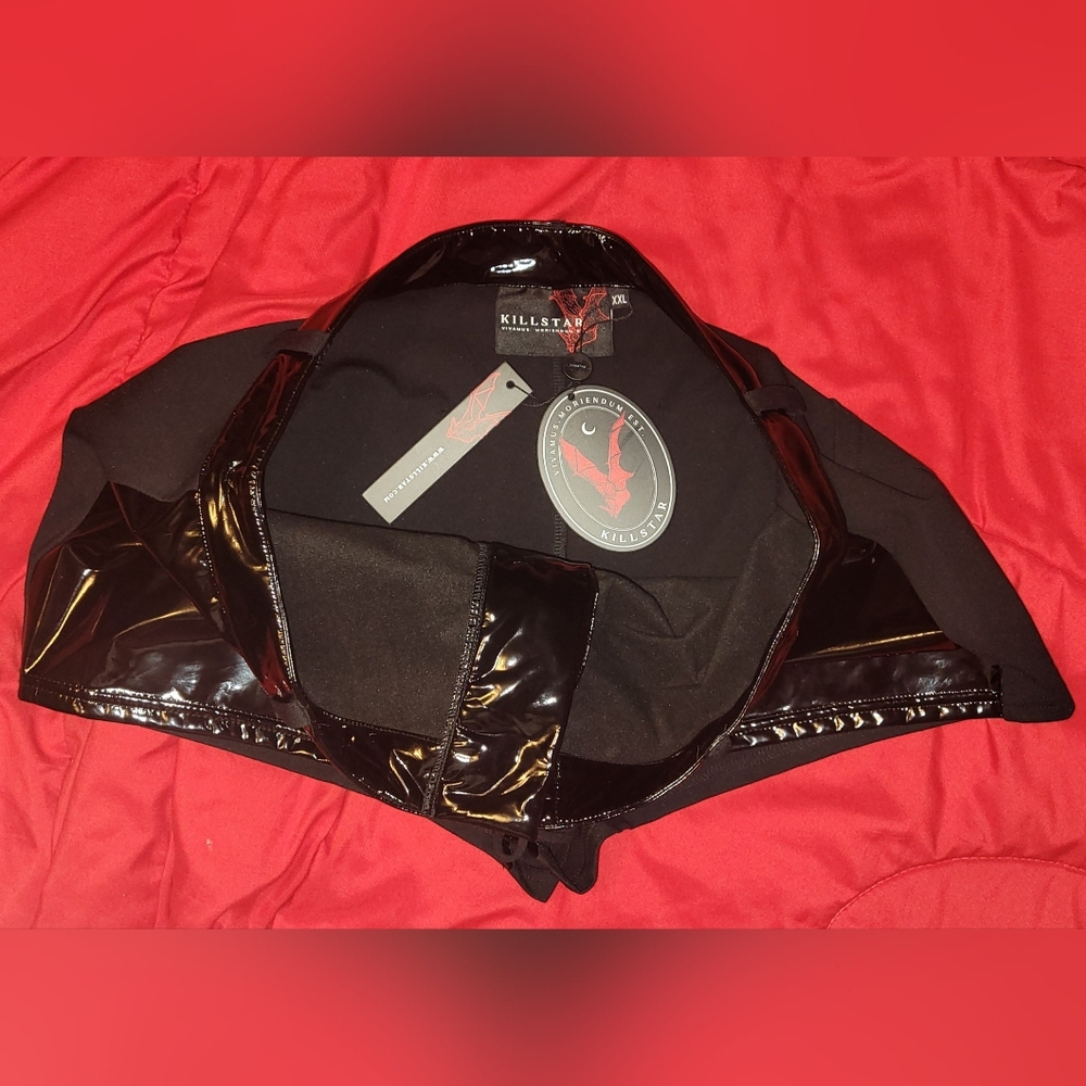 Killstar Exxanimate blk vinyl hot pants corset tie front sexy shorts XXL NWT - Picture 9 of 17